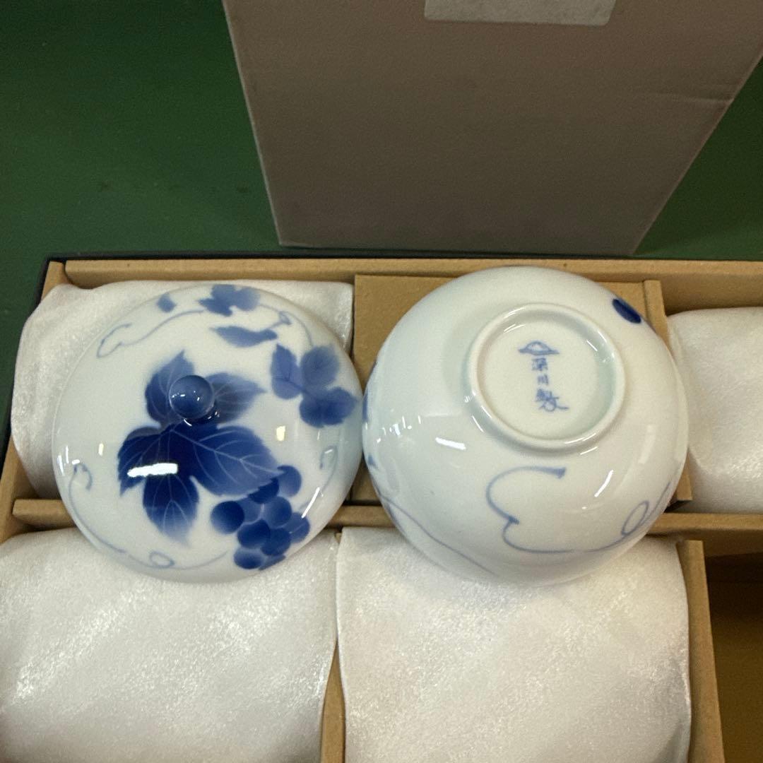 深川製磁 ブルーワイナリー 汲出碗揃 5客セット 元箱有り 560768