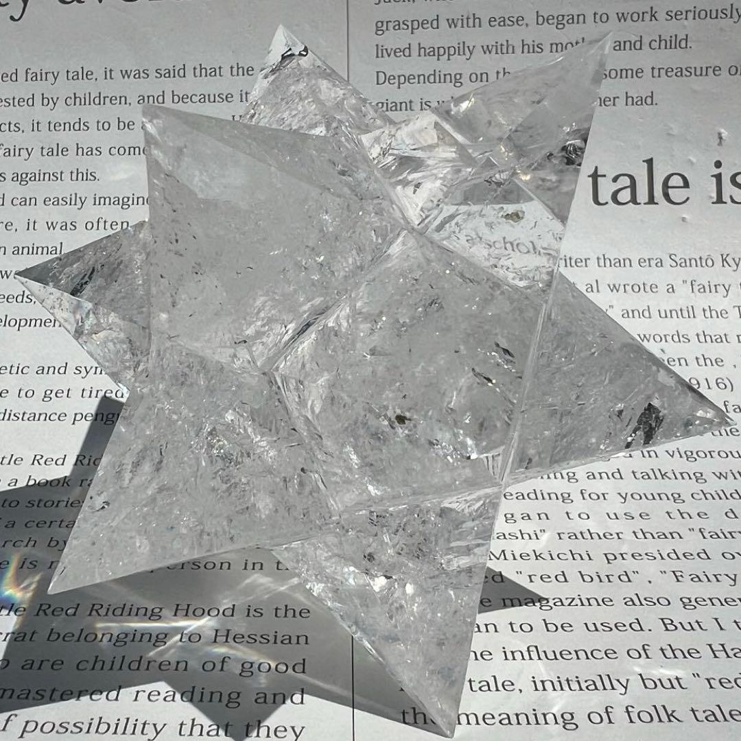 ☆特別出品☆透明度にギラギラクラック☆究極形状☆レインボー 水晶 アステロイド