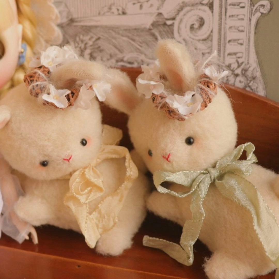 うさぎベイビーの姉妹 ぬいぐるみ ハンドメイド 海外作家様 兎 部屋飾り バニー