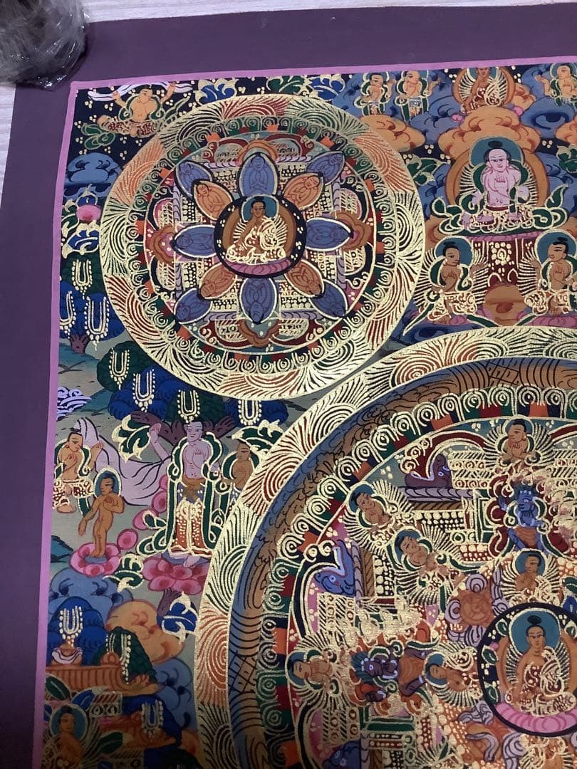 《 チベット密教　新品　1点物 》 手描き　曼荼羅　仏陀　釈迦　仏画　仏教　f6