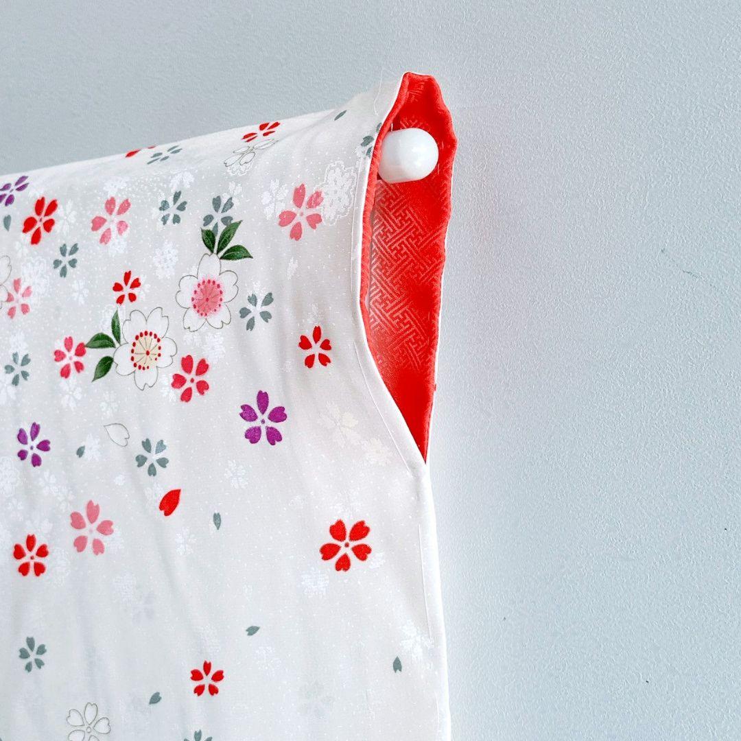 美品　七五三　7歳女の子　着物単品　絹100％　桜　金糸　7072