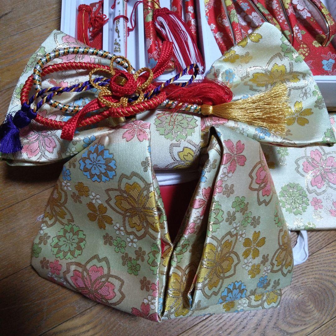 美品★七歳★帯バッグ草履はこせこ小物セット★桜柄