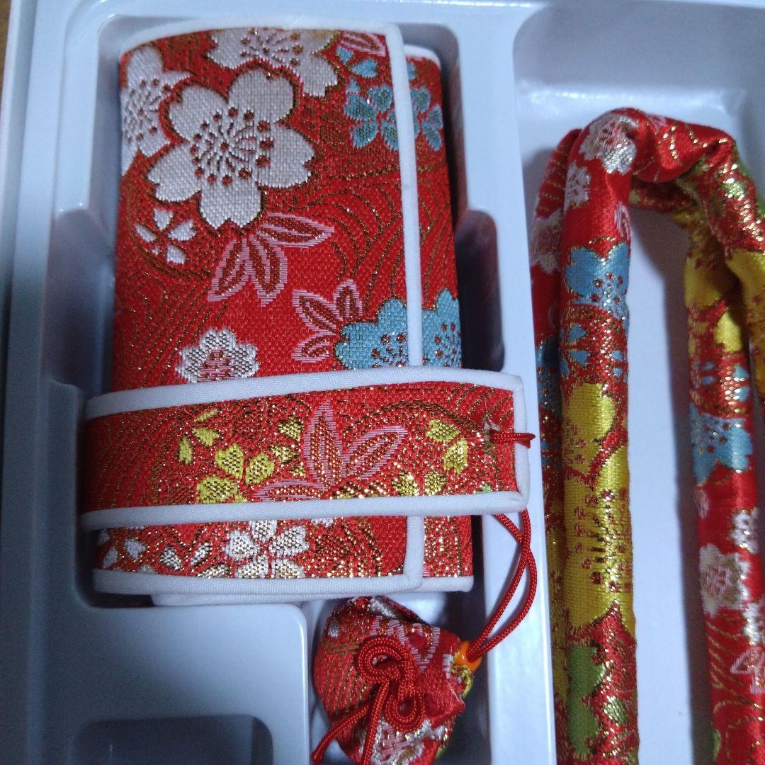 美品★七歳★帯バッグ草履はこせこ小物セット★桜柄