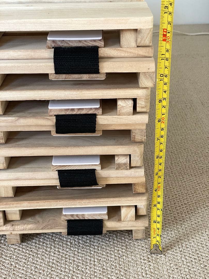 三折桐材すのこベッドクイーン(連結4台)サイズ約200×160cm