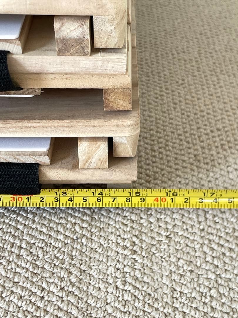 三折桐材すのこベッドクイーン(連結4台)サイズ約200×160cm