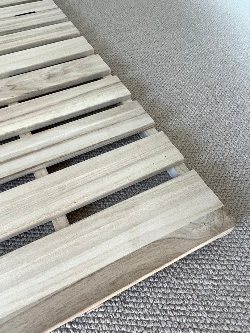 三折桐材すのこベッドクイーン(連結4台)サイズ約200×160cm