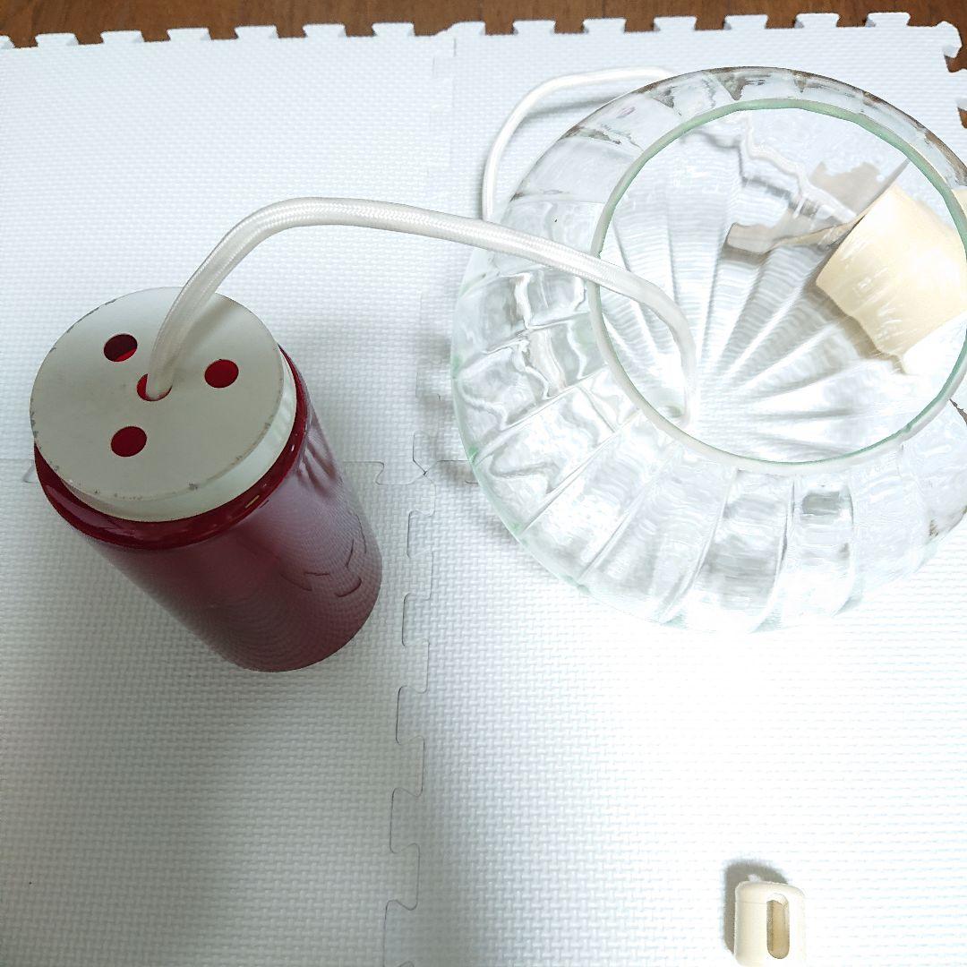 希少昭和当時物 アンティーク ガラスボール ペンダント 二重ガラスレッド