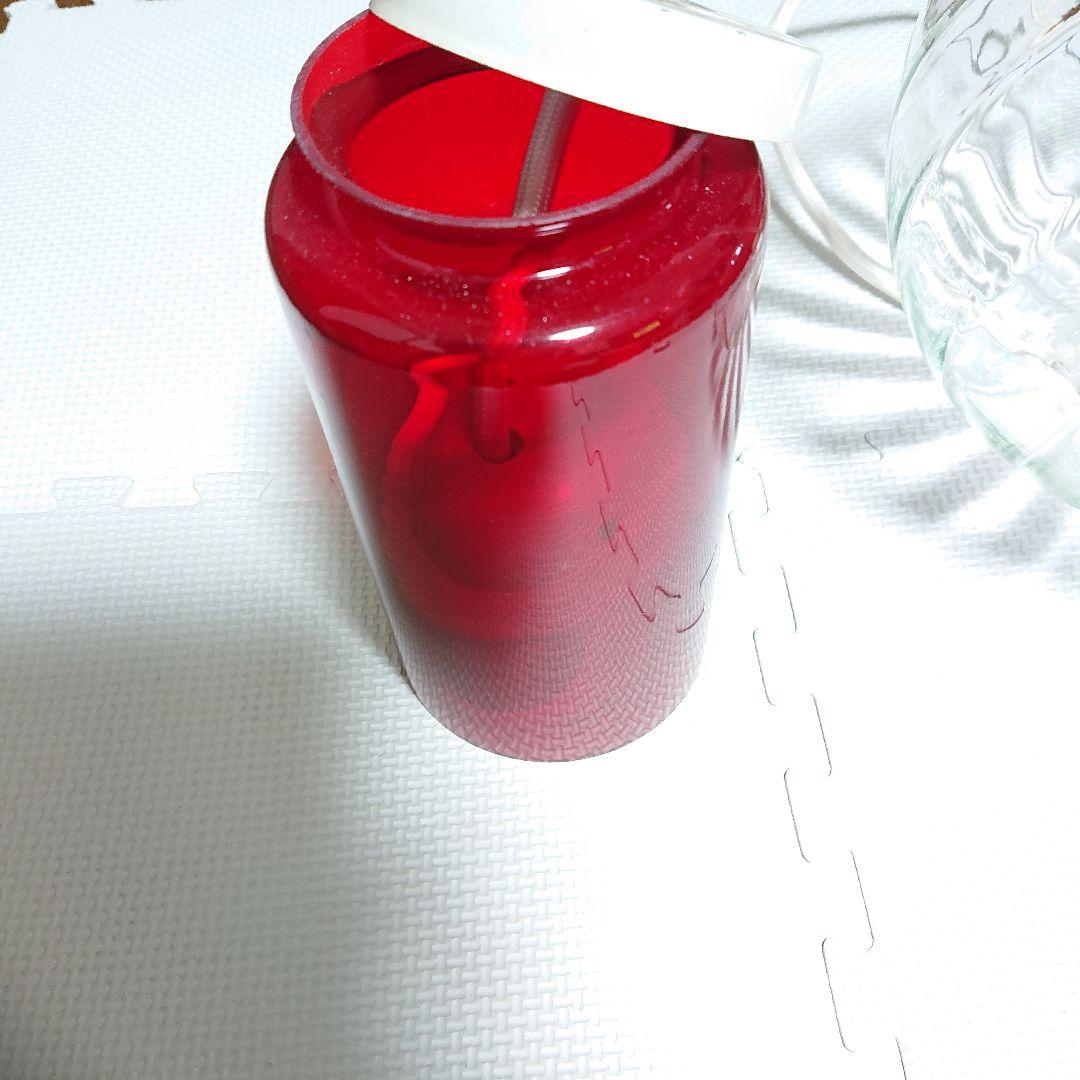 希少昭和当時物 アンティーク ガラスボール ペンダント 二重ガラスレッド