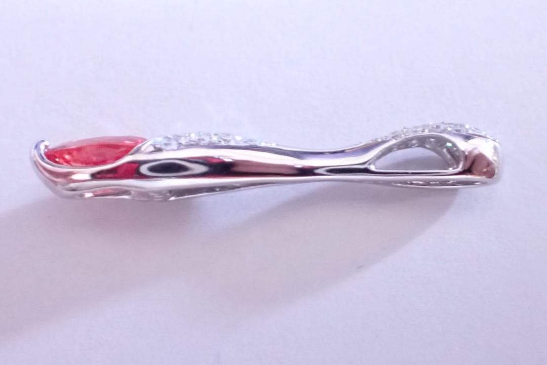 パパラチアサファイア　ペンダントトップ　1.195ct　ダイヤ0.3ct　058