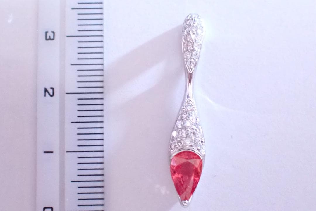 パパラチアサファイア　ペンダントトップ　1.195ct　ダイヤ0.3ct　058