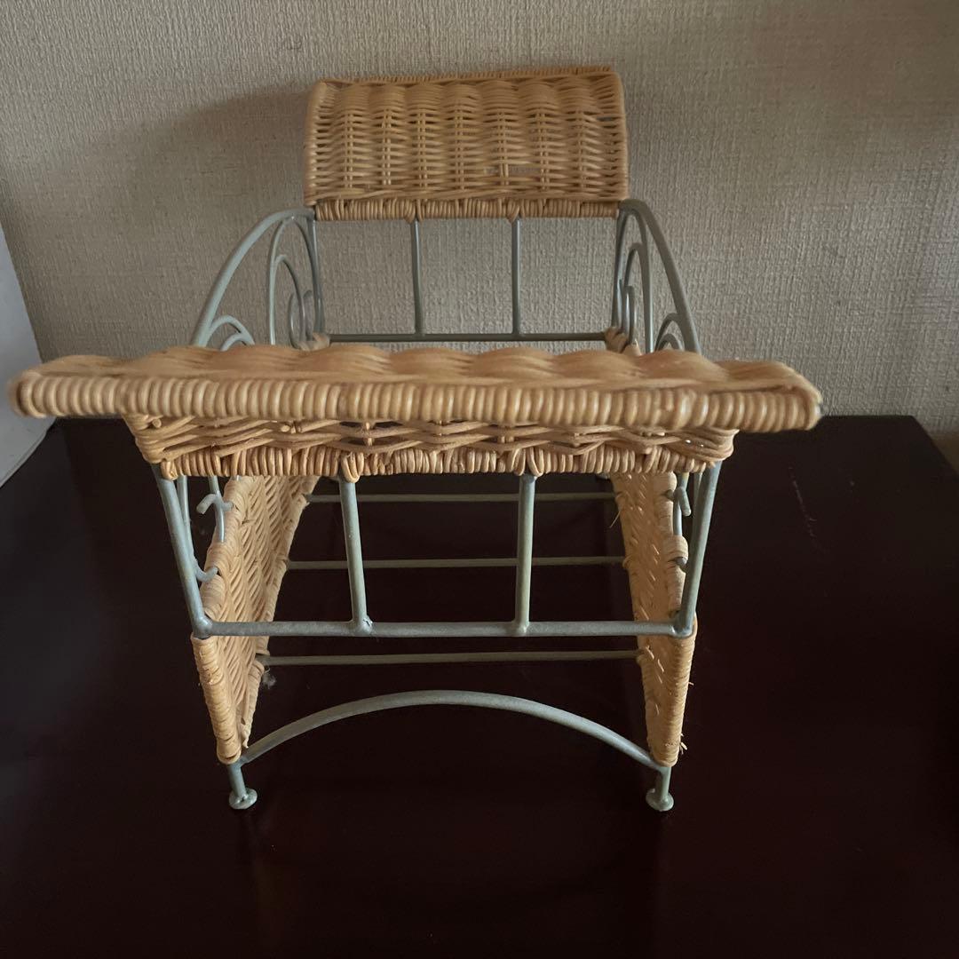 籐製ハンドル付きバスケット