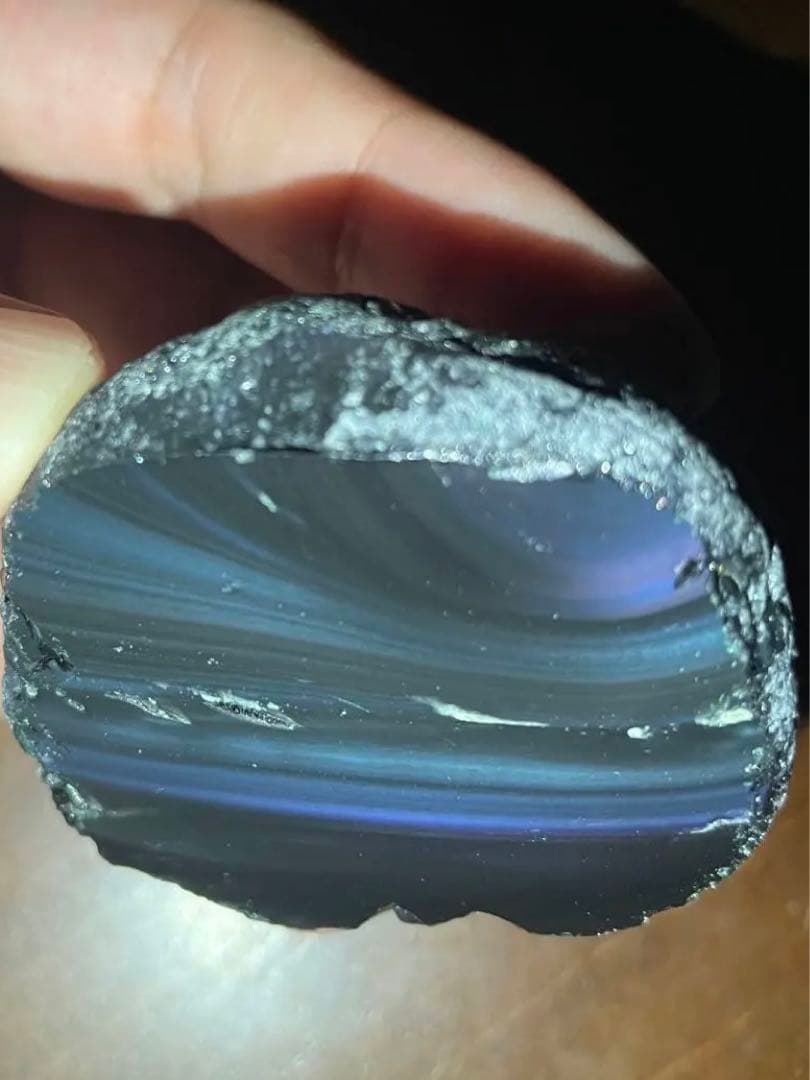 研磨品　十勝石玲瓏　複合色　レインボーオブシディアン