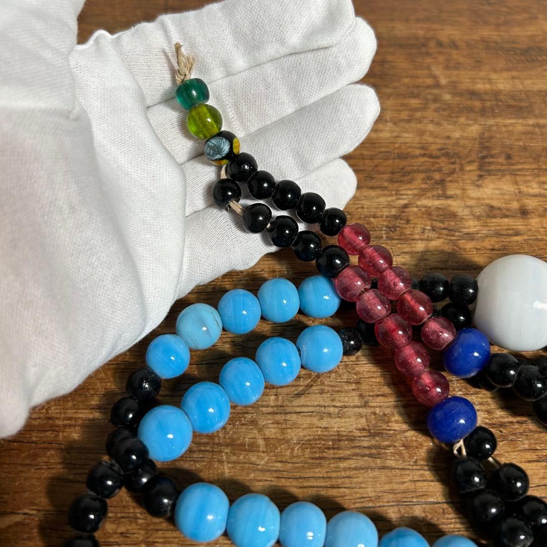 骨董品 アイヌ タマサイ 首飾り シトキ アイヌ玉 蜻蛉玉 ネックレス