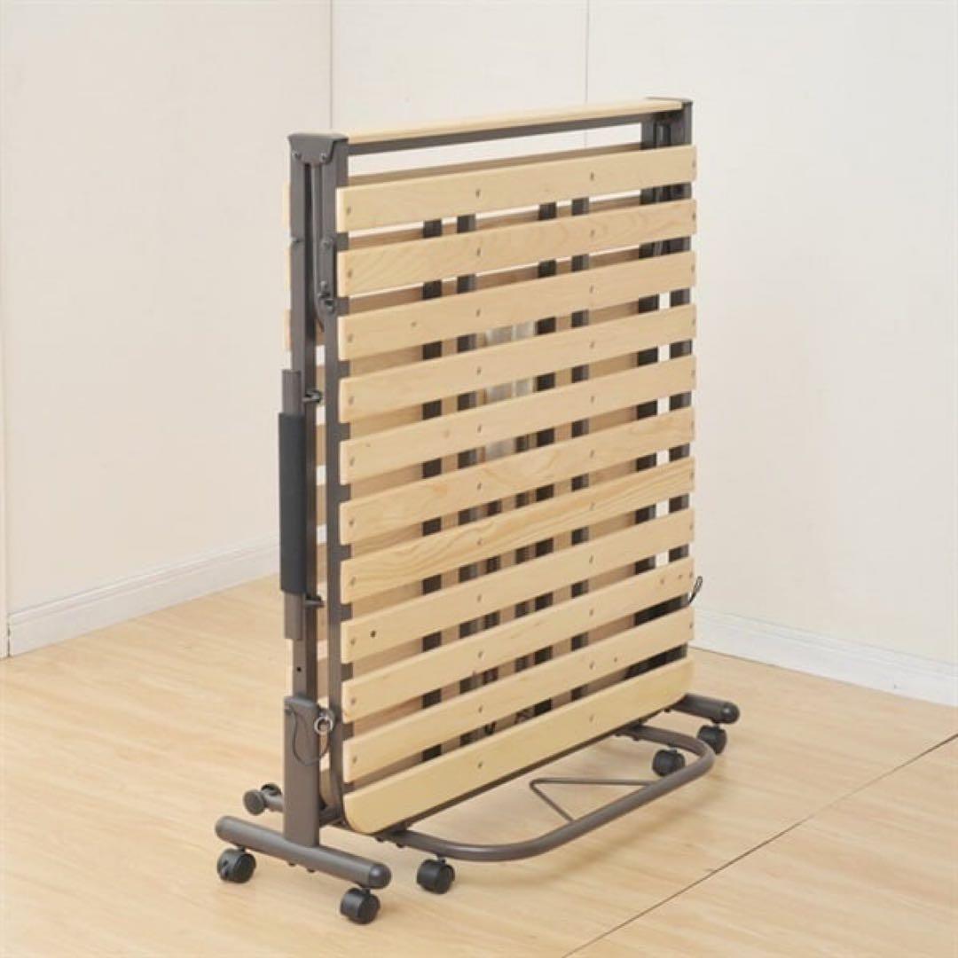 新品未使用箱不良　山善 すのこ折りたたみベッド SBB-7S（NA）