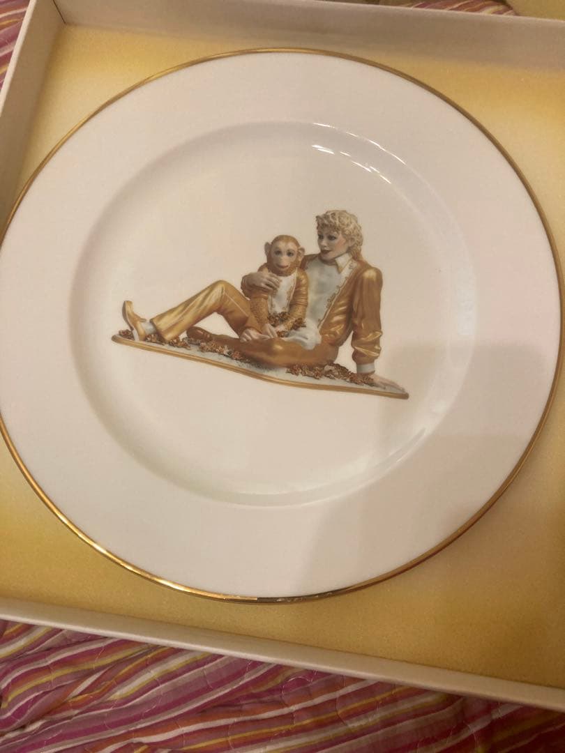 マイケルジャクソン&バブルス フランス製プレートお皿