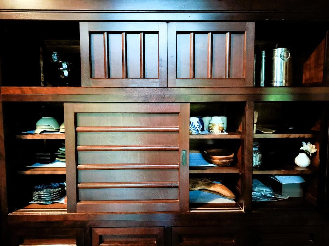 【希少】【美品】松本民芸家具・食器棚「舞良型食器棚」
