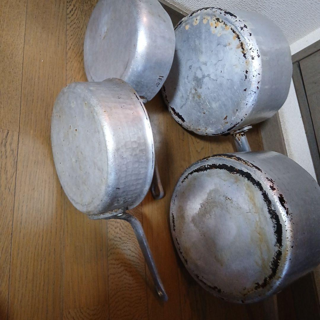 プロ仕様アルミ製片手鍋・フライパン 4個セット