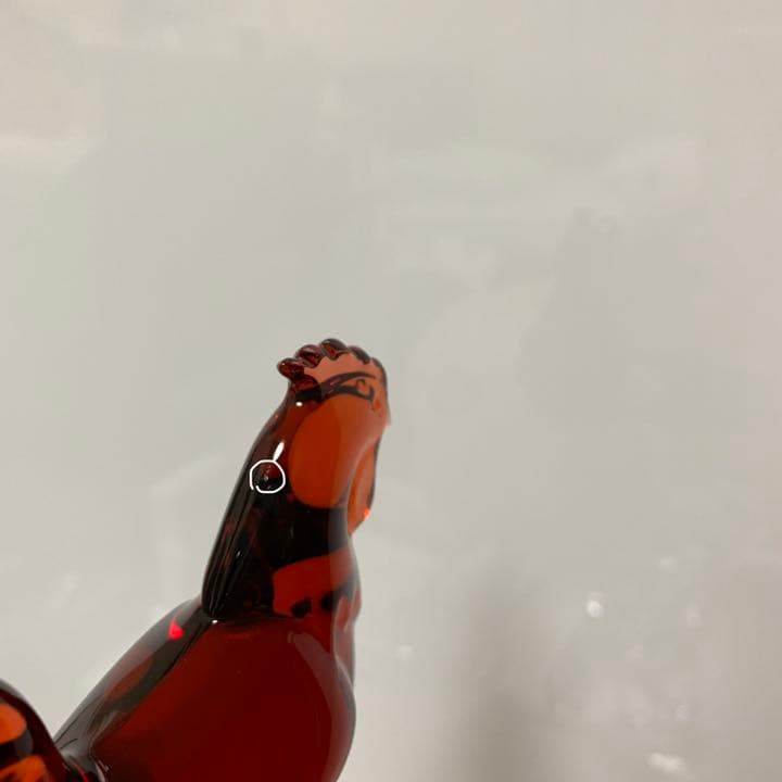 ✯2005 レア バカラ 酉 鳥 クリスタル 赤 レッド ルビー 干支 置物 ✯