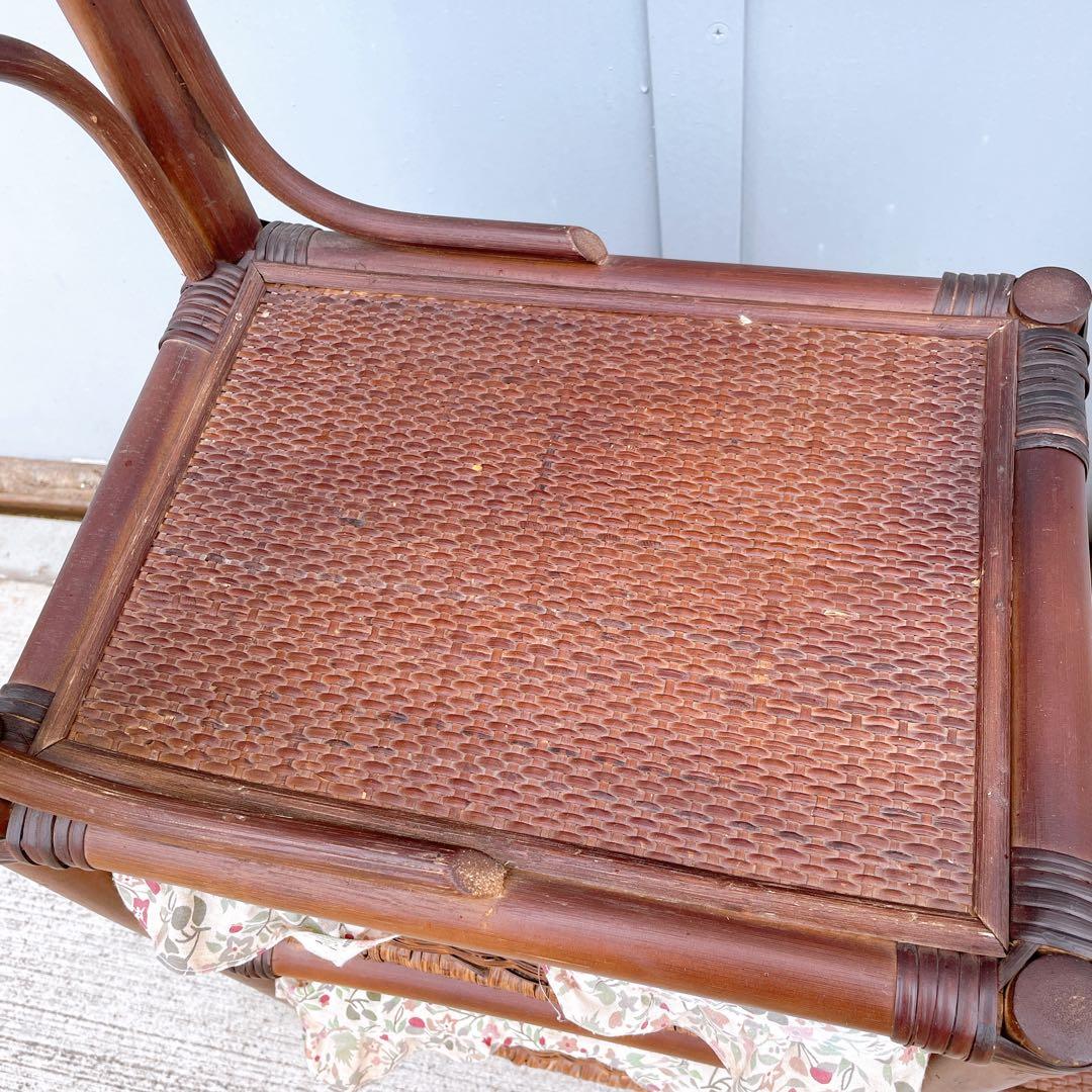 籐 ラタンハンガーラック 籐家具 アンティーク家具 キャスター付 昭和レトロ