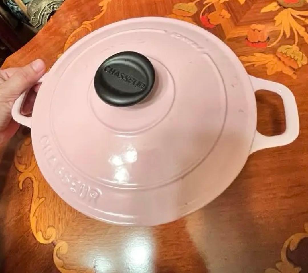 puriko 様 CHASSEUR ピンク 両手鍋 20cm 蓋付き - メルカリ