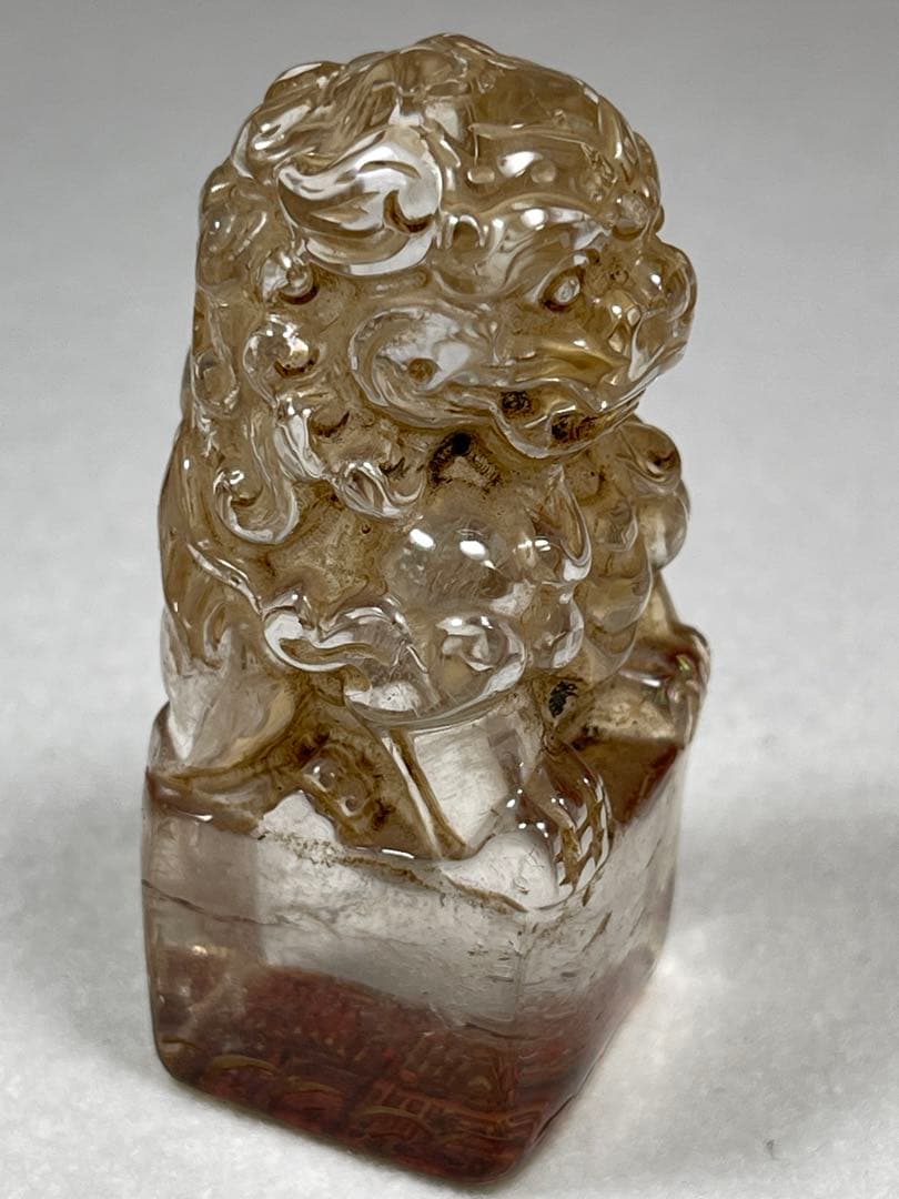 天然水晶 印章置物 年代品高品質 天然石 原石 置物大逸品 骨董 古美術品