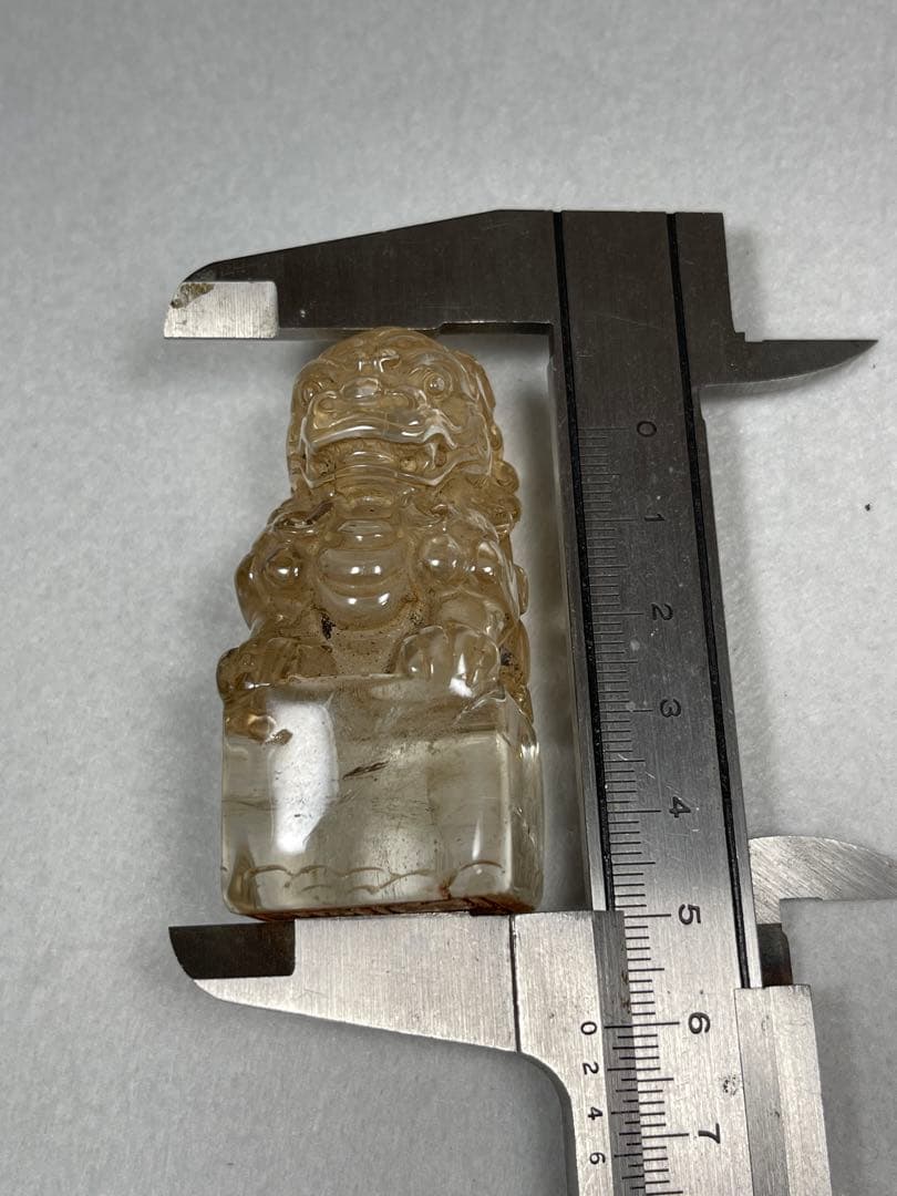 天然水晶 印章置物 年代品高品質 天然石 原石 置物大逸品 骨董 古美術品