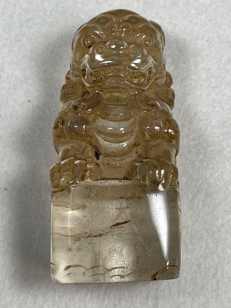 天然水晶 印章置物 年代品高品質 天然石 原石 置物大逸品 骨董 古美術品