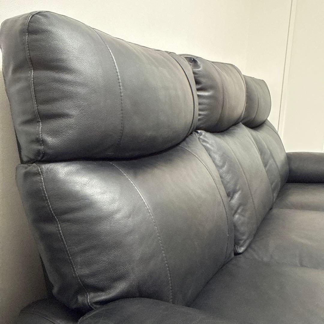 【osu】【ニトリ】3人掛け電動リクライニングソファ テーブル付 本革