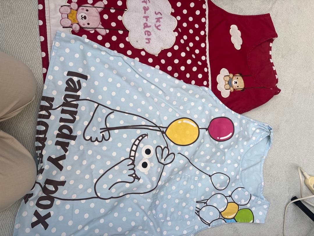 水玉模様 エプロン 2点セット - メルカリ