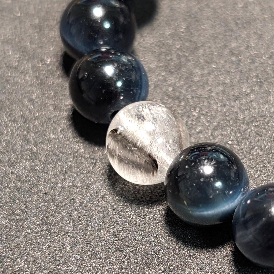 最強仕事運！プラチナルチル × ブルータイガーアイ ブレスレット 8ミリ 数珠