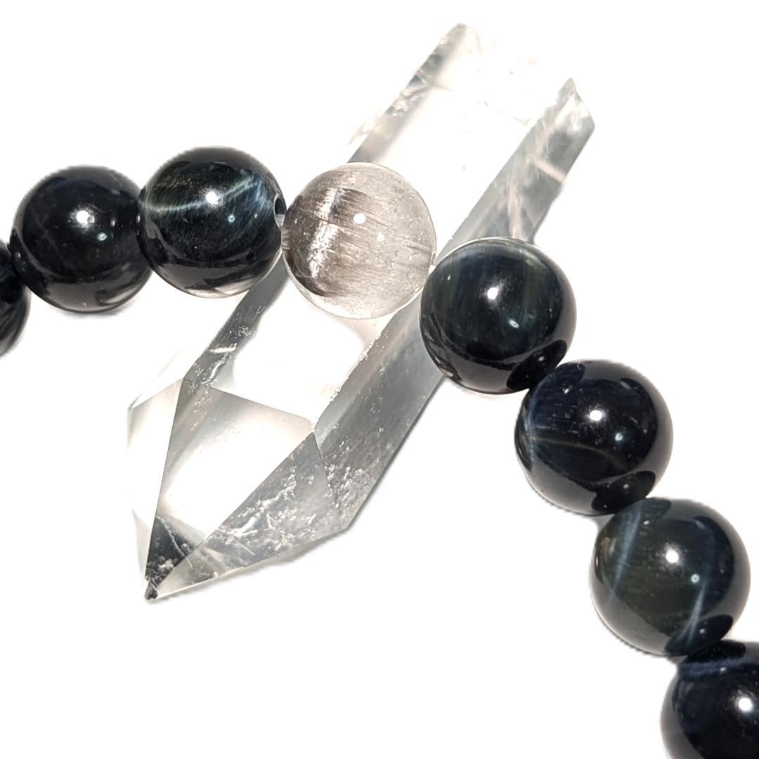 最強仕事運！プラチナルチル × ブルータイガーアイ ブレスレット 8ミリ 数珠