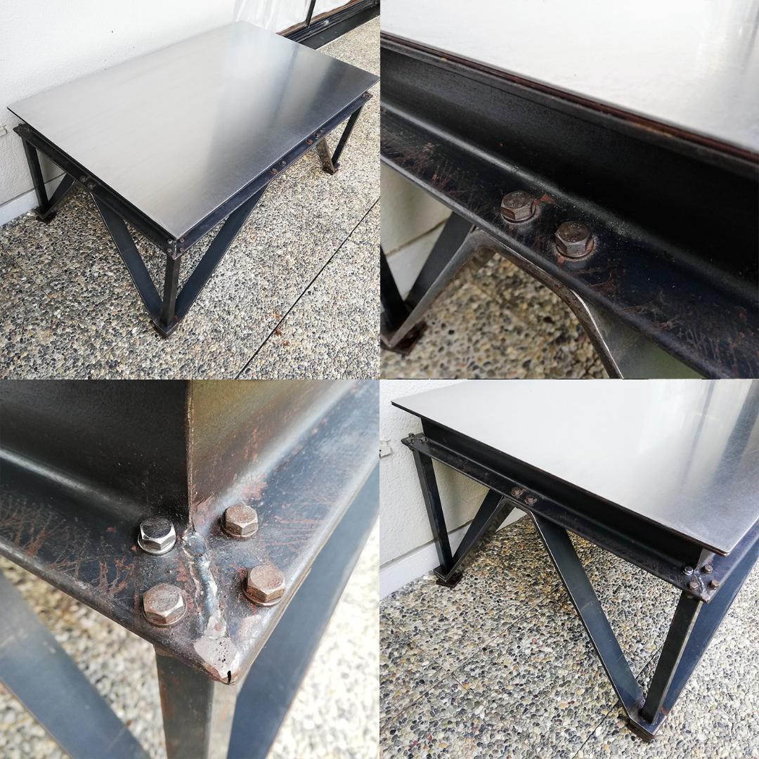 希少 カスタムメイド◆全て鉄のローテーブル インダストリアル ワークテーブル