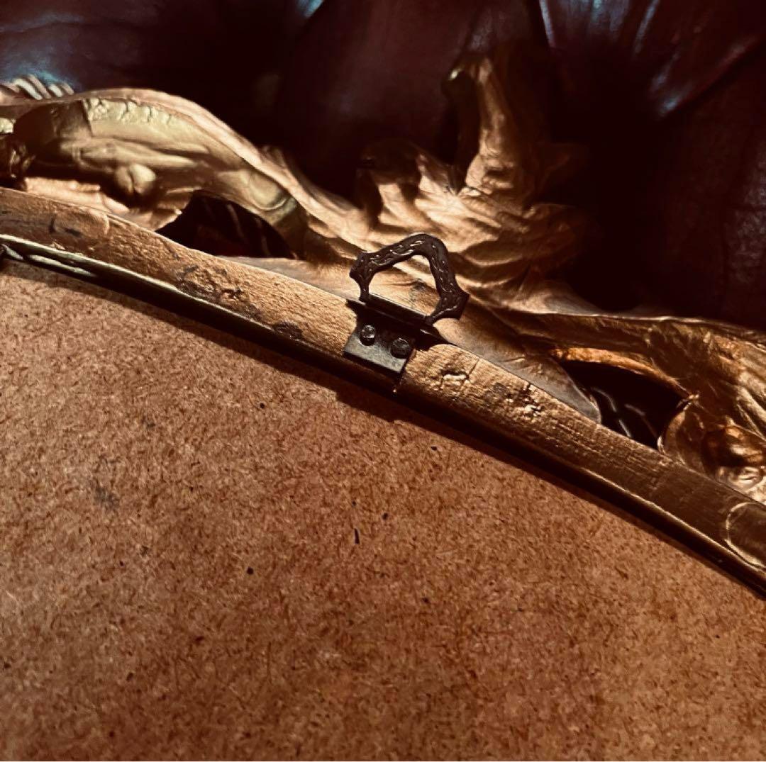 湯布院アンティーク イタリア製ウォールミラー ゴールド オーバルフレーム ロココ