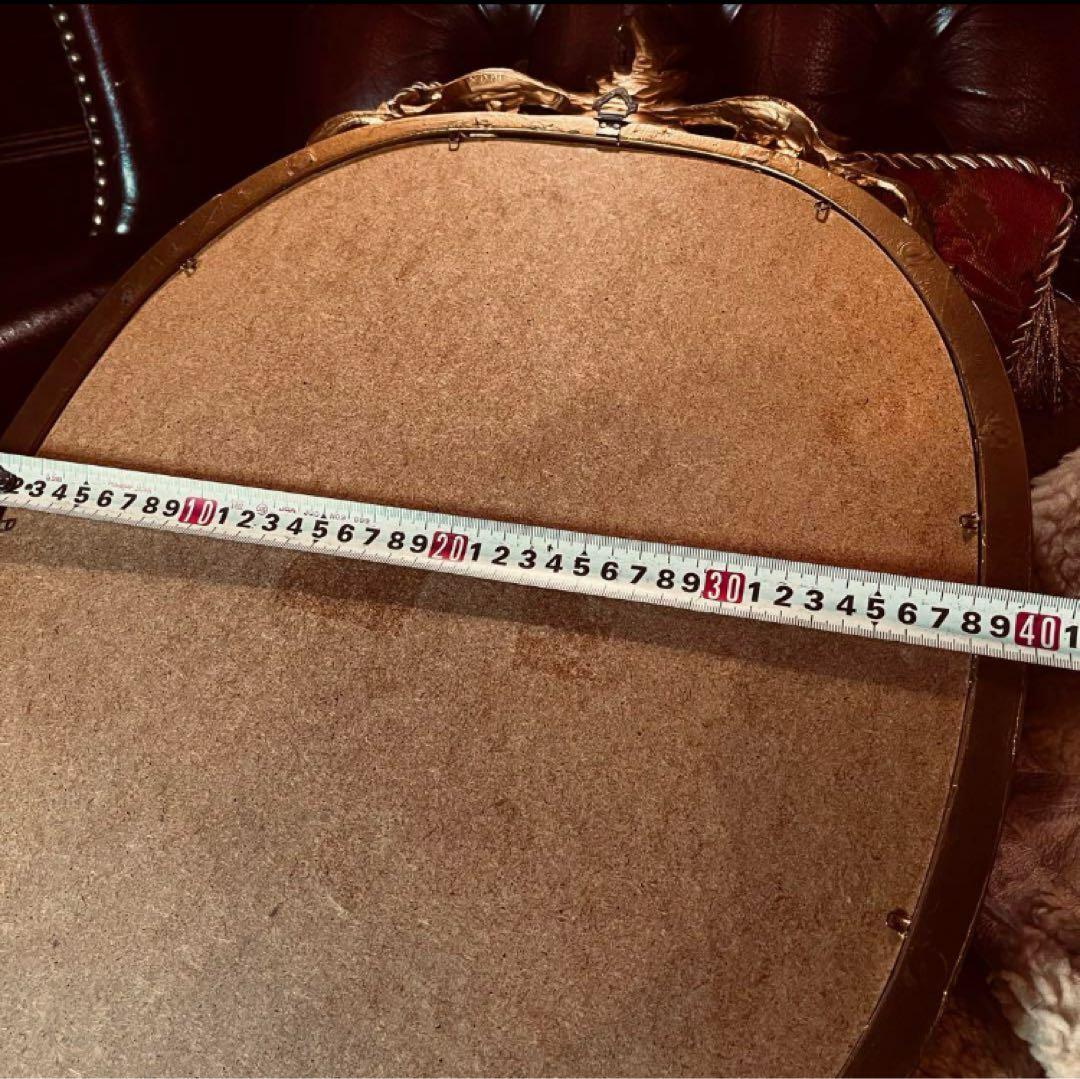 湯布院アンティーク イタリア製ウォールミラー ゴールド オーバルフレーム ロココ