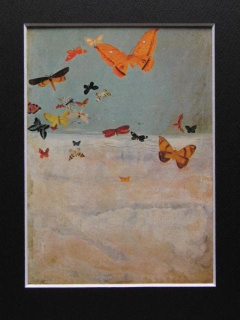 三岸好太郎、【雲の上を飛ぶ蝶】、新品高級額 額装付、年代物・希少