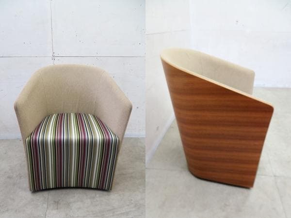 美品■タイムアンドスタイル■STEWART■ラウンジソファ■ウォールナット■回転