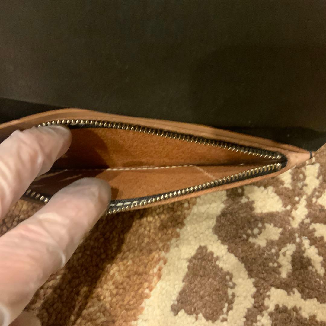 未使用 分厚い革を使用したトラッカーウォレット ハンドメイド 本革