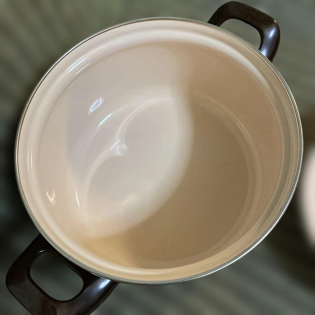 20cm 3.5ℓ KARUGAMO LAND 両手鍋 蓋付き ベージュ 鴨