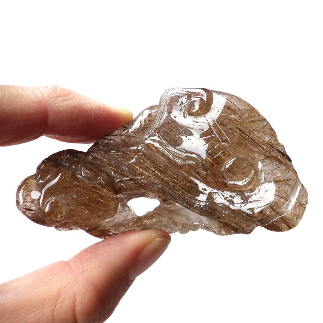 天然石ルチルクォーツ　根付2