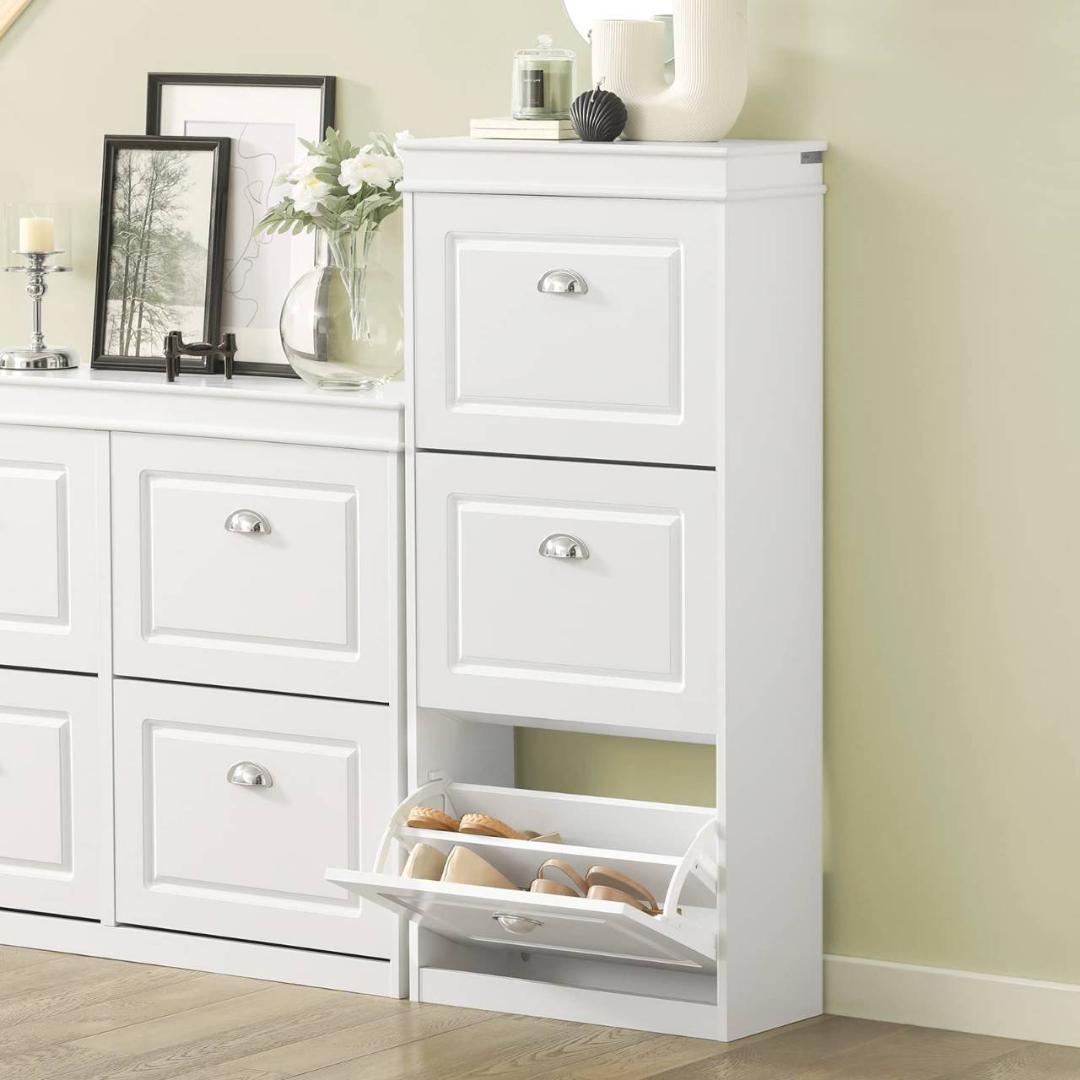 スリムな北欧デザインのシューズラック