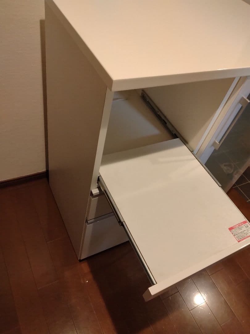 引取歓迎♪ニトリ・キッチンカウンター・食器棚、木製レンジボード　ホワイト　白色