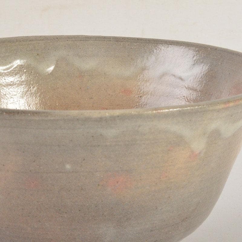 茶道具 信州岩井堂焼 古賀無量作 粉吹茶碗 蓋二重箱 共箱 C 6801