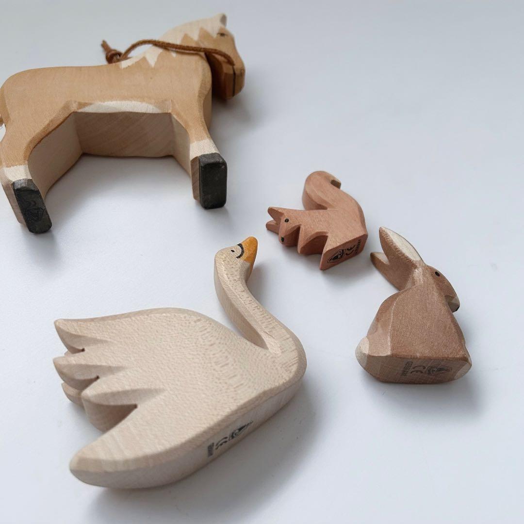 【貴重★美品】Ostheimer オストハイマー　馬、白鳥、うさぎ、リス４点