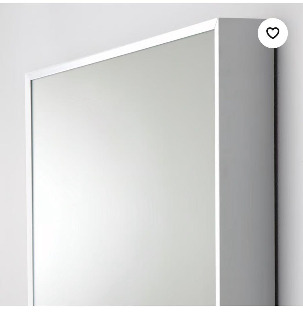 IKEAシンプルスタンドミラー 大きめ シルバー