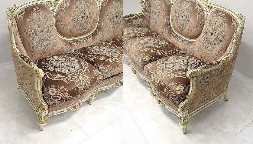 マリオ・コルチャゴ（フラテリ・オリッジ） 3人掛けソファ ロココ様式 金華山張地