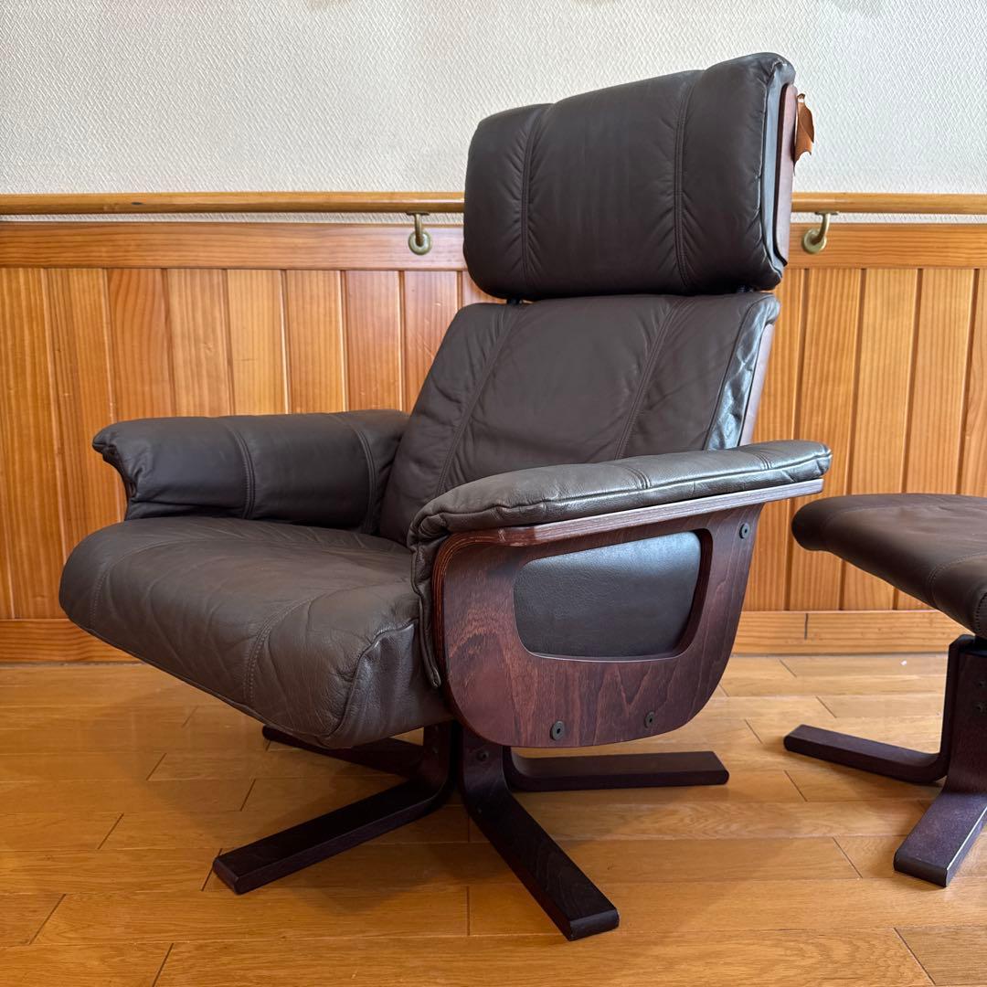 デンマーク KEBE/ケベ リクライニングチェア プライウッド ビンテージ