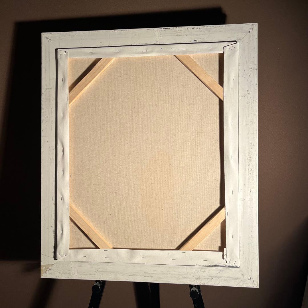 手書き油絵 鯉の滝登り 額付き 肉筆絵画 インテリア 油彩画