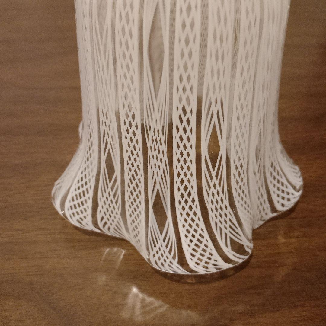 ベネチアンガラス ムラノ MURANO ランプシェード 白 レース インテリア