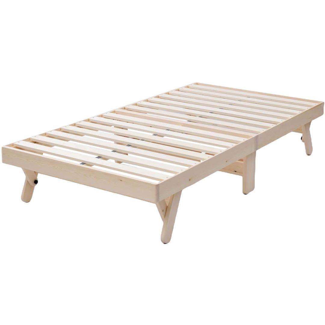 新品未使用箱不良　ヤマゼン 組み立て簡単木製ベッド WFD-97195-NA