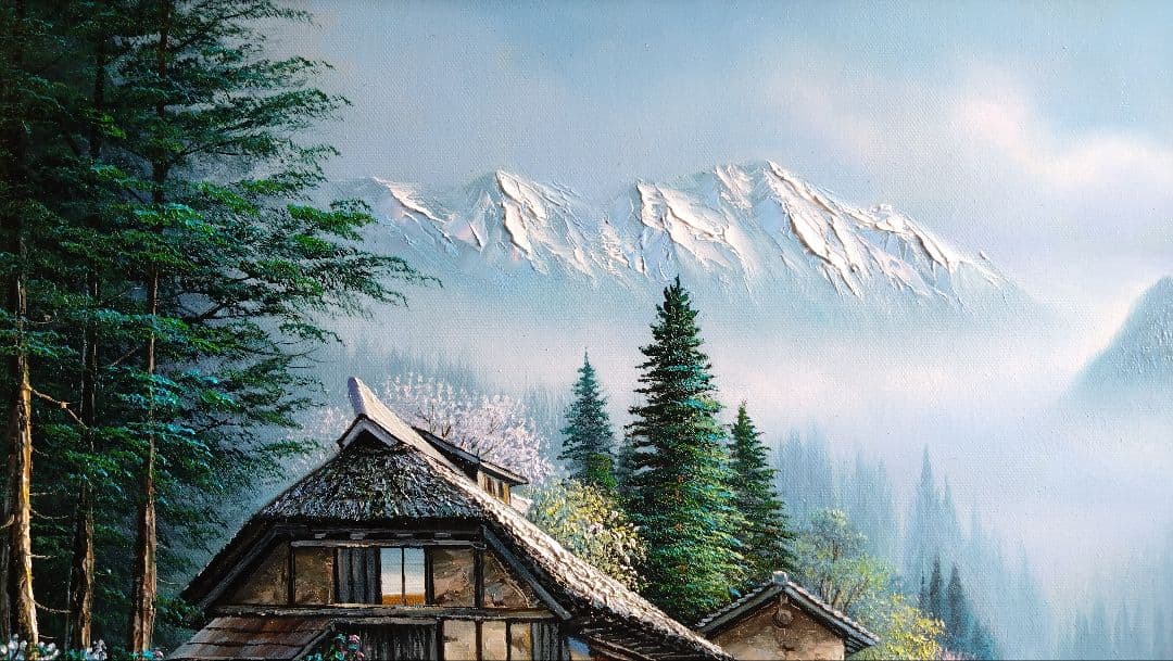 人見友紀　伝説の逃亡画家　油彩画　油絵　10号　風景画